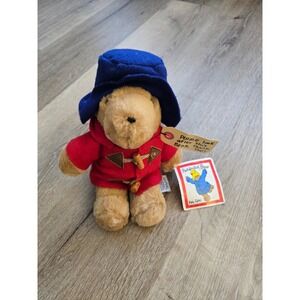 Paddington Bear Plush Red Coat Blue Hat Vintage Toy
